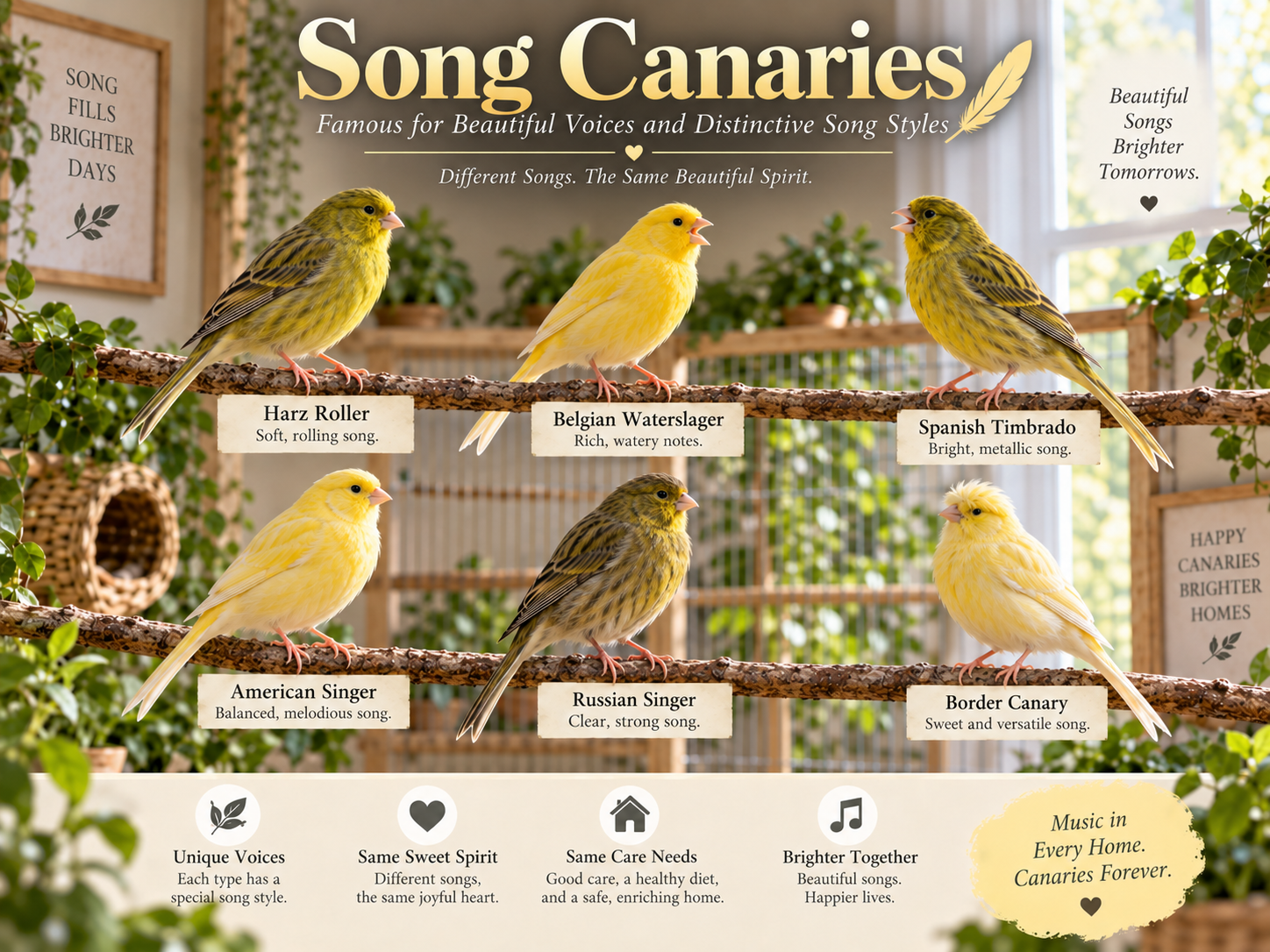 Labeled illustration of representative song canaries